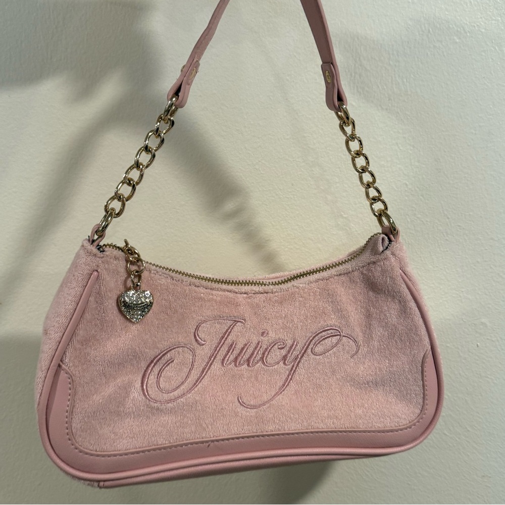 Juicy Couture Light Pink Shoulder Bag with Chain Strap